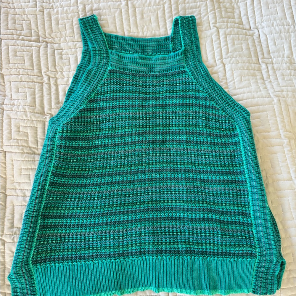 LOFT Teal and Green Knit Top